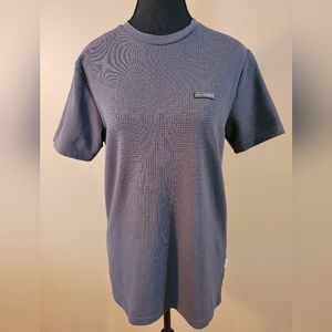 DAILY AESTHETIKZ Men's Short Sleeve T-shirt, Waffle Material, Grey, Size Medium